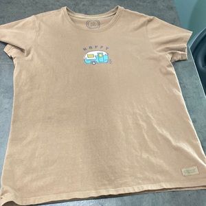 Ladies Size Large Happy Camper Life Is Good T-shirt